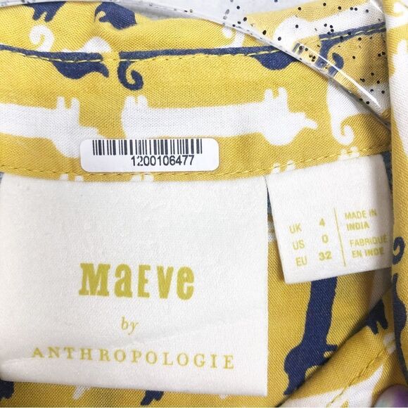 ANTHROPOLOGIE | MAEVE Fredericka Dachshund Novelty Button Top Women’s Size 0 - Picture 8 of 12